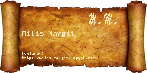 Milis Margit névjegykártya